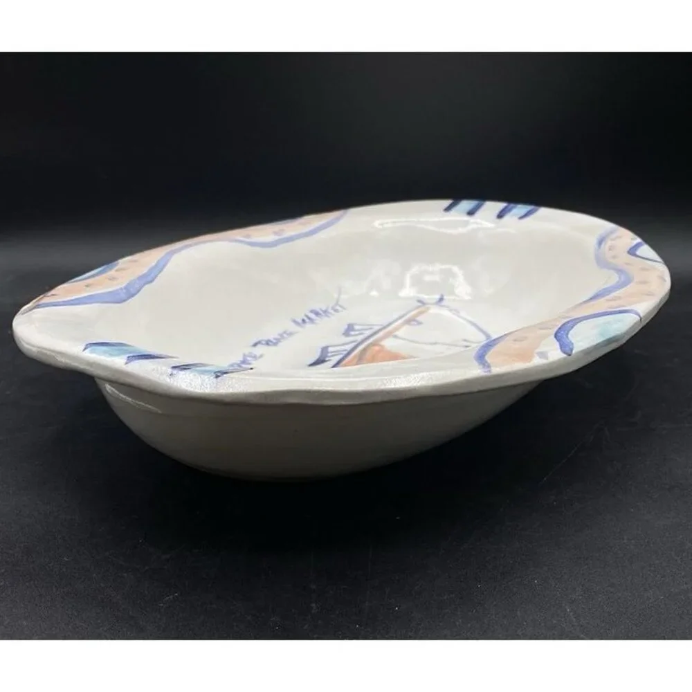 Pike Place Fish Market Lorna Smith Studio Pottery Large Serving Bowl Seattle WA